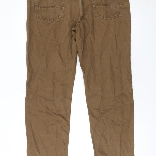 Bugatti Men's Brown 36 Straight Fit Stretch Jeans