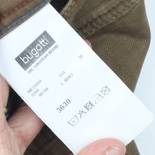 Bugatti Men's Brown 36 Straight Fit Stretch Jeans