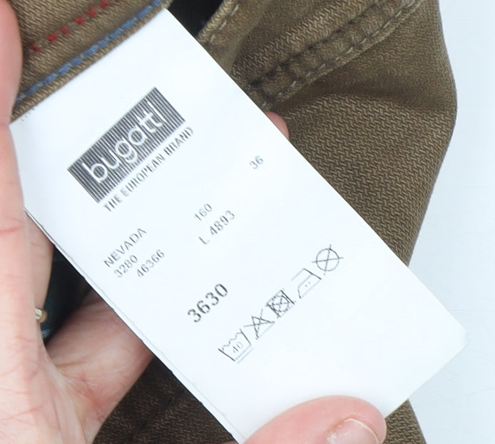 Bugatti Men's Brown 36 Straight Fit Stretch Jeans