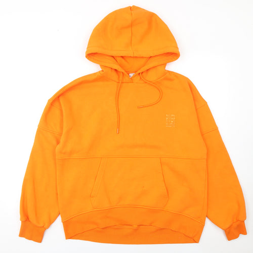 River Island Womens Orange Cotton Pullover Hoodie Size M