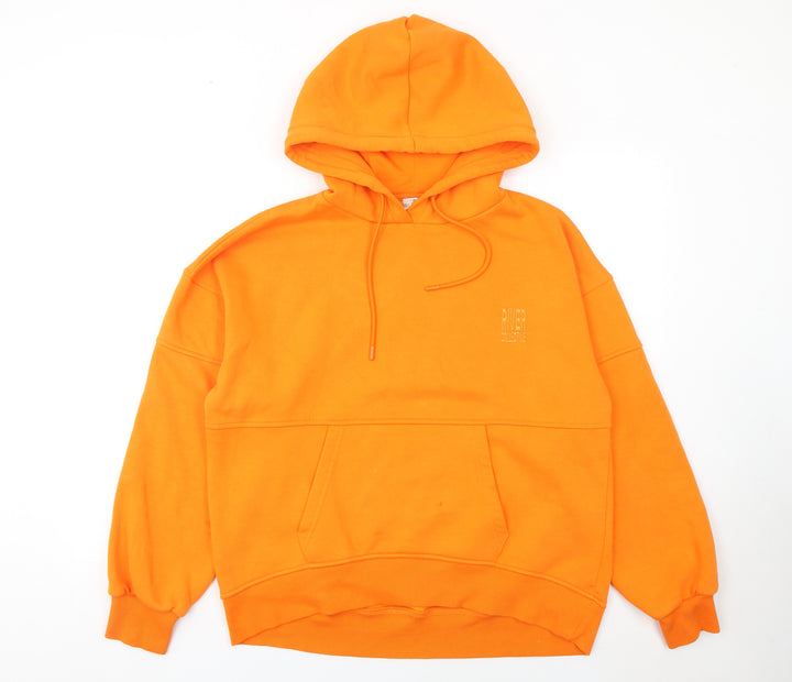River Island Womens Orange Cotton Pullover Hoodie Size M