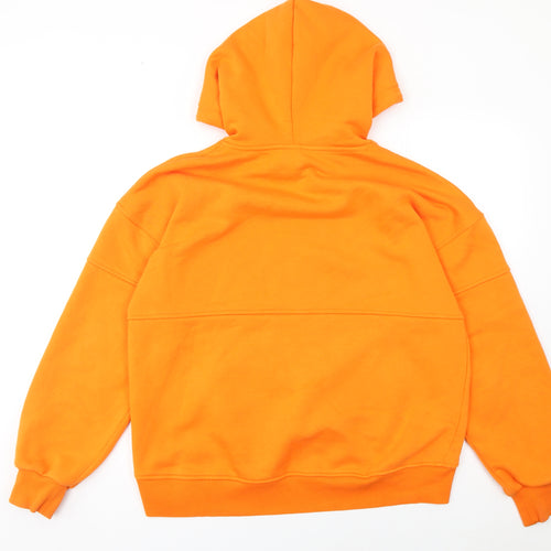 River Island Womens Orange Cotton Pullover Hoodie Size M