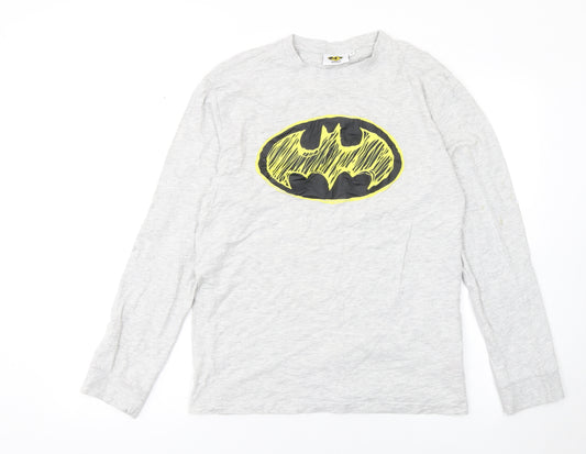 Batman Men’s Grey Long Sleeve Graphic T-Shirt Size M