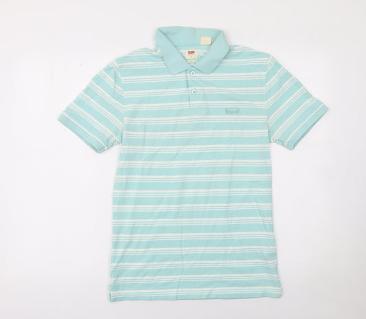 Levi's Men's Blue Striped Slim Fit Polo Shirt Size S