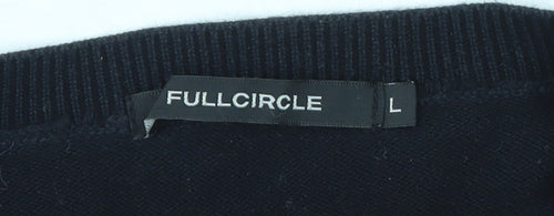 FULLCIRCLE Men's Black Cotton V-Neck Jumper Size L