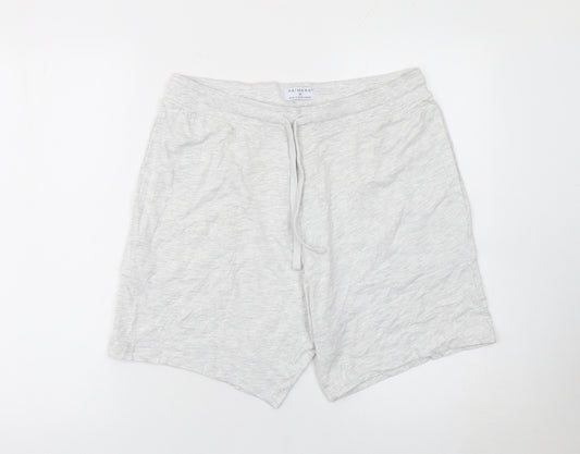 Primark Men's Light Grey Pyjama Sleep Shorts M Cotton Blend Lounge