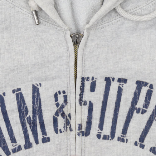 Ralph Lauren Denim & Supply Men's Grey Full Zip Hoodie XL USA Logo