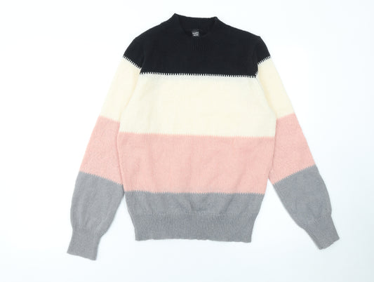 Emery Rose Women's Multicoloured Striped Knit Pullover Jumper Size L