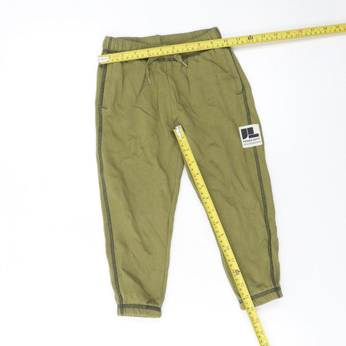 H&M Girls Green 3-4 Years Jogger Trousers Cotton Elastic Waist Casual