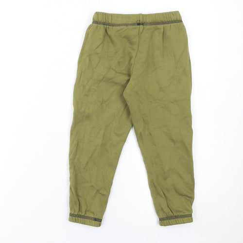 H&M Girls Green 3-4 Years Jogger Trousers Cotton Elastic Waist Casual