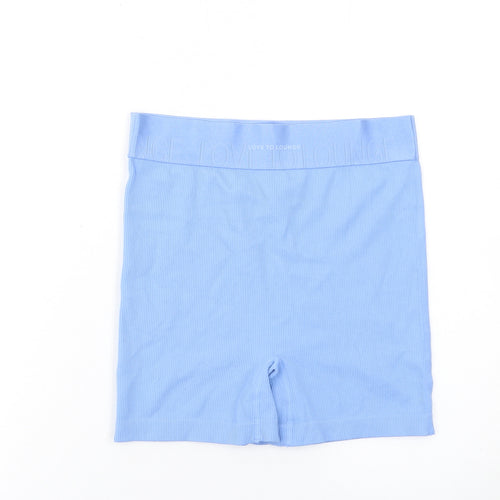 Primark Women Blue Sleep Shorts Size 10-12 Lightweight Nylon Blend