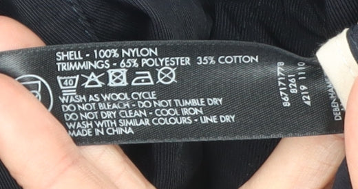Betty Jackson Black Women's Blue Nylon Anorak Jacket Size 12