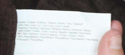 Esprit Women Brown Linen Bermuda Shorts Size 10 Regular Fit Casual