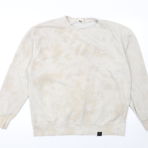 Pull & Bear Men’s Beige Crew Neck Sweatshirt Size M Regular Fit