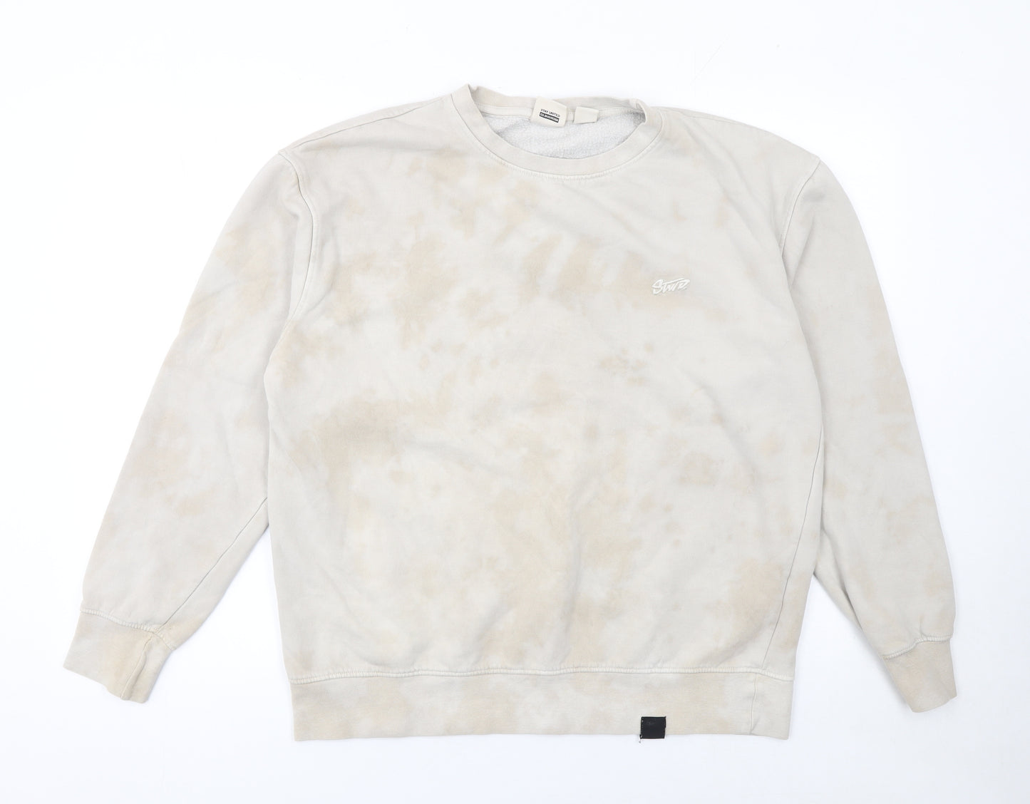 Pull & Bear Men’s Beige Crew Neck Sweatshirt Size M Regular Fit