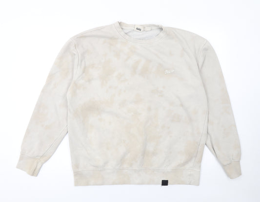 Pull & Bear Men’s Beige Crew Neck Sweatshirt Size M Regular Fit