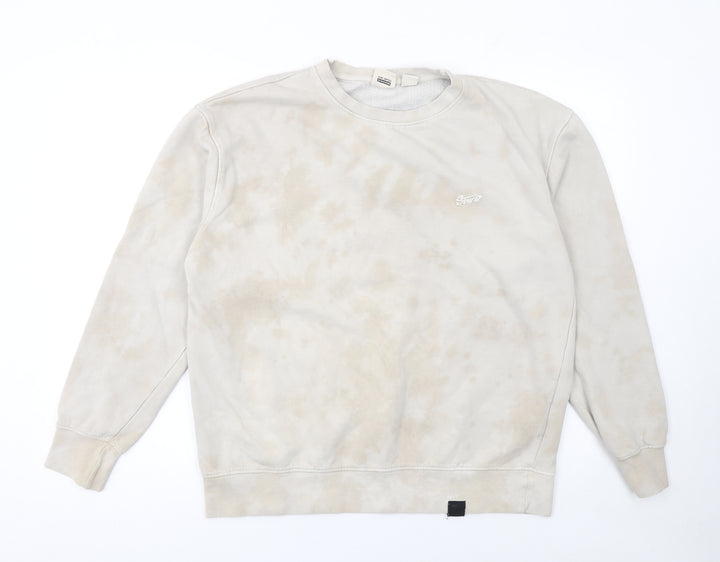Pull & Bear Men’s Beige Crew Neck Sweatshirt Size M Regular Fit