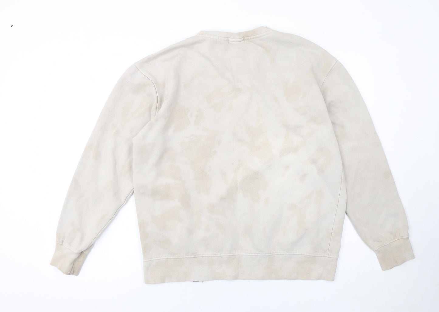 Pull & Bear Men’s Beige Crew Neck Sweatshirt Size M Regular Fit