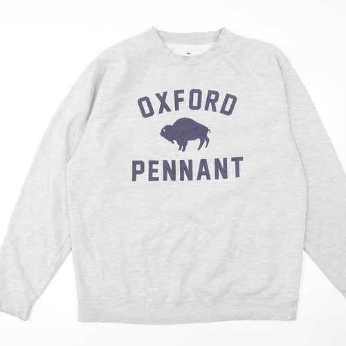Oxford Pennant Men's Grey XL Pullover Sweatshirt Crew Neck Logo Design