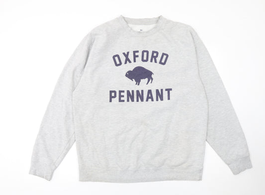 Oxford Pennant Men's Grey XL Pullover Sweatshirt Crew Neck Logo Design