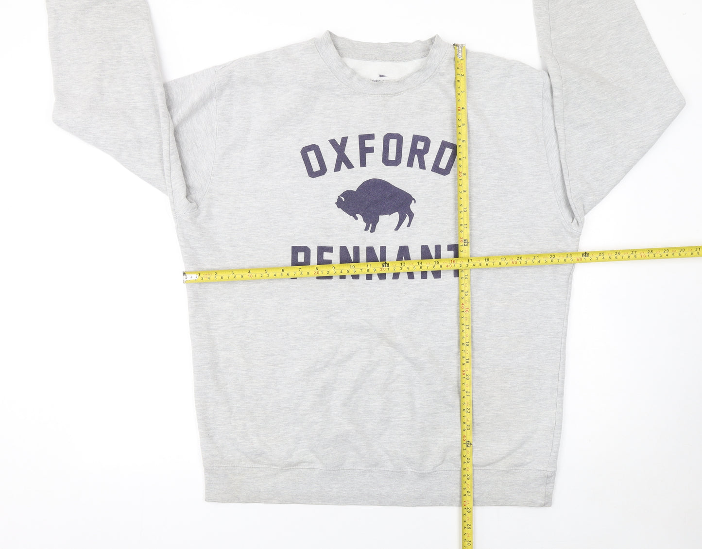 Oxford Pennant Men's Grey XL Pullover Sweatshirt Crew Neck Logo Design