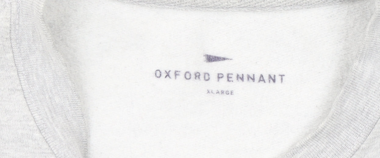 Oxford Pennant Men's Grey XL Pullover Sweatshirt Crew Neck Logo Design