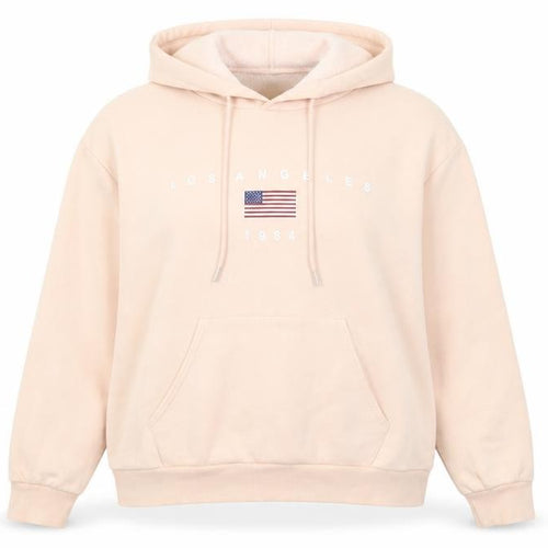 Rising Women’s Beige Los Angeles 1984 Hoodie L/XL Cotton Blend