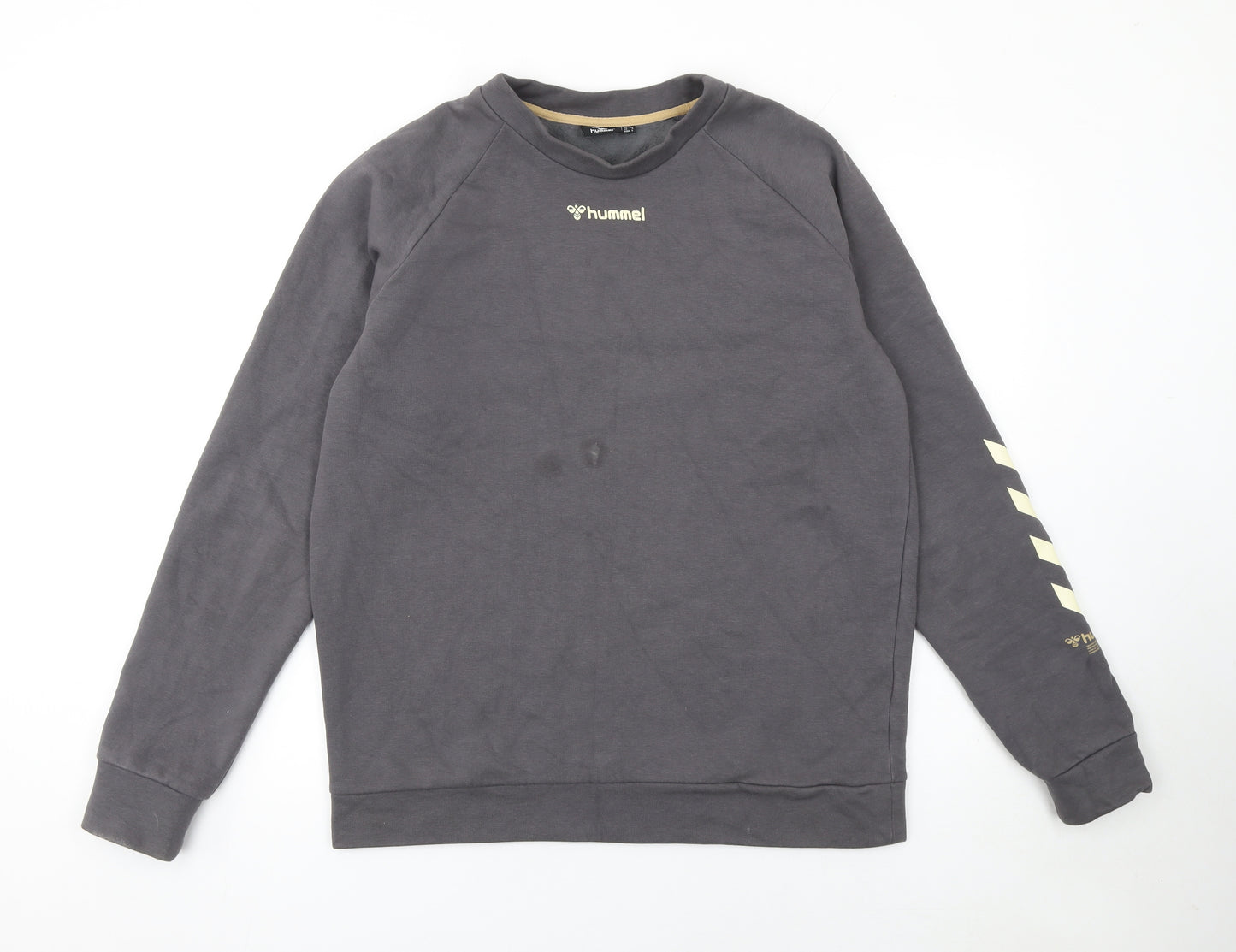 Hummel Mens Grey Pullover Sweatshirt Size M Crew Neck Sports Top