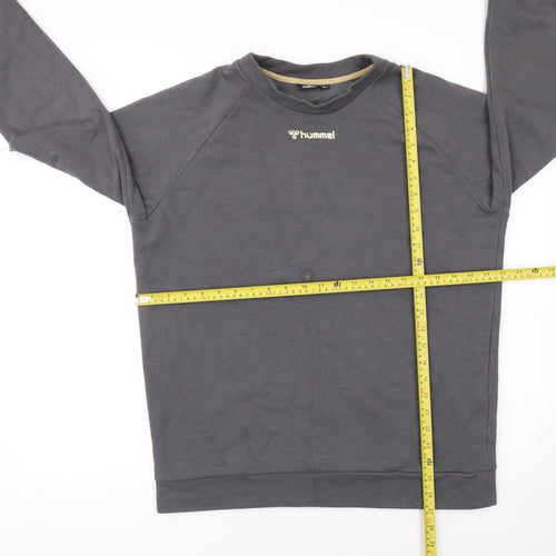 Hummel Mens Grey Pullover Sweatshirt Size M Crew Neck Sports Top