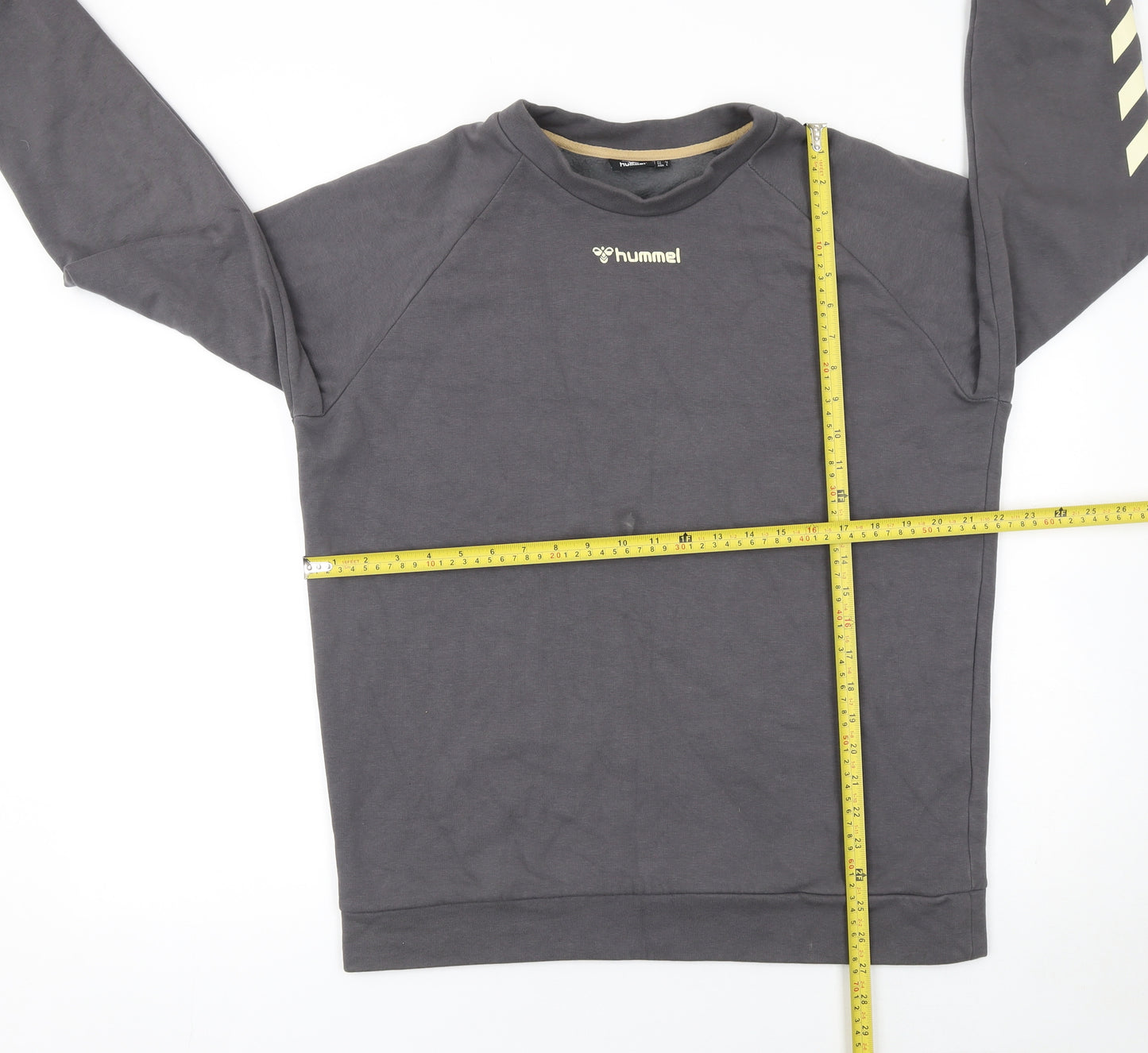 Hummel Mens Grey Pullover Sweatshirt Size M Crew Neck Sports Top