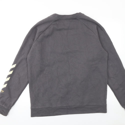 Hummel Mens Grey Pullover Sweatshirt Size M Crew Neck Sports Top