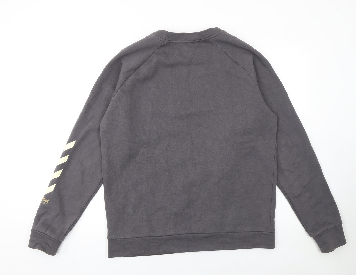 Hummel Mens Grey Pullover Sweatshirt Size M Crew Neck Sports Top
