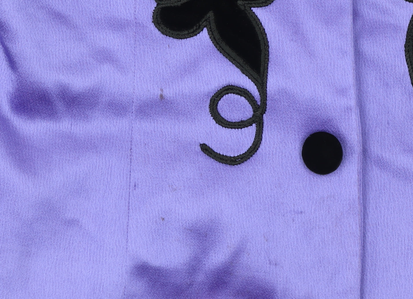 Collage by Simon Ellis Purple Satin Embroidered Jacket UK 12 Women's Vintage Blazer