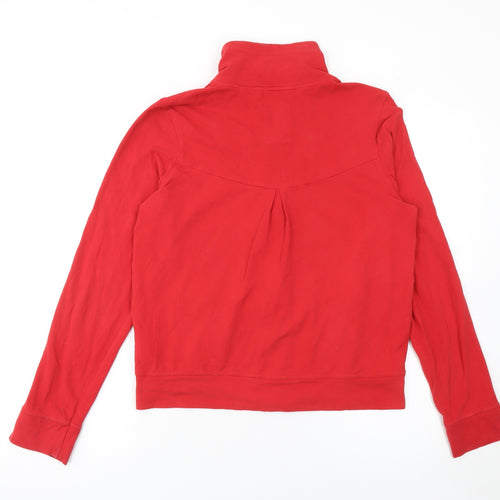 Next Womens Red Full Zip Hoodie Size 14 Cotton Blend Casual