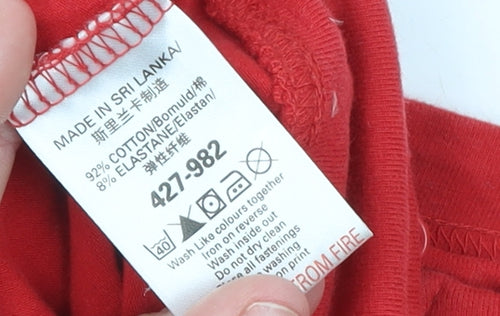 Next Womens Red Full Zip Hoodie Size 14 Cotton Blend Casual