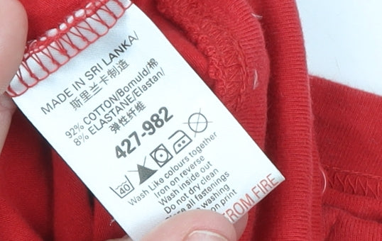 Next Womens Red Full Zip Hoodie Size 14 Cotton Blend Casual