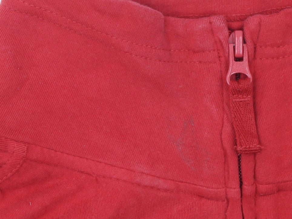 Next Womens Red Full Zip Hoodie Size 14 Cotton Blend Casual