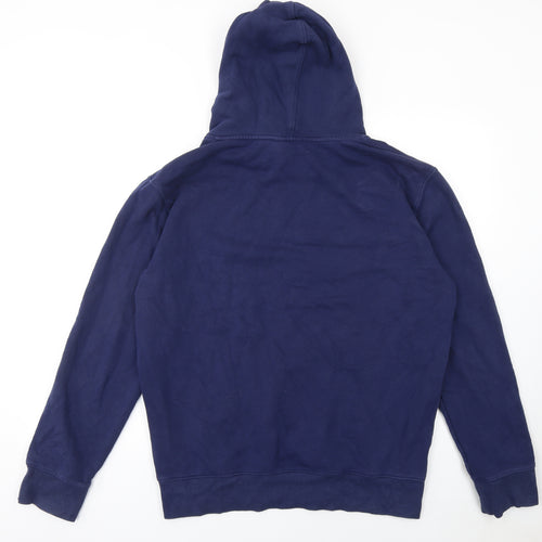 Oxen Men's Blue Pullover Hoodie L Fleece Graphic Print Sweatshirt