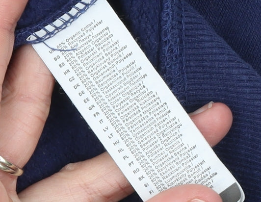 Oxen Men's Blue Pullover Hoodie L Fleece Graphic Print Sweatshirt