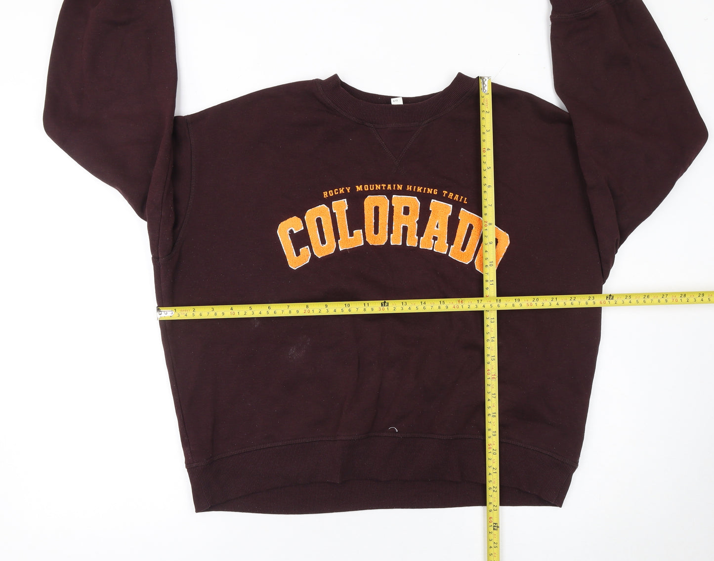 H&M Womens Burgundy Colorado Graphic Pullover Sweatshirt M