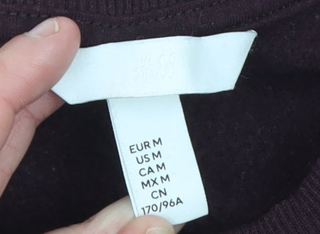 H&M Womens Burgundy Colorado Graphic Pullover Sweatshirt M