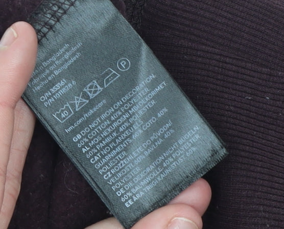 H&M Womens Burgundy Colorado Graphic Pullover Sweatshirt M