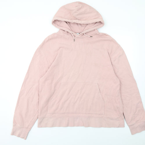 Topman Men's Pink Pullover Hoodie L Regular Fit Cotton Blend