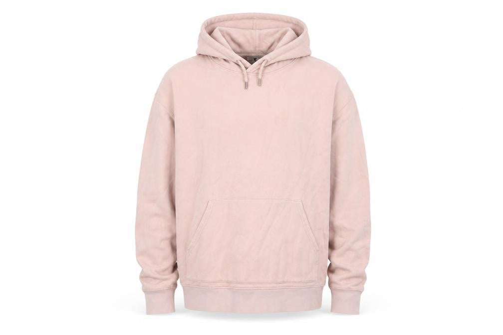 Front view of Topman Men's Pink Pullover Hoodie L Regular Fit Cotton Blend