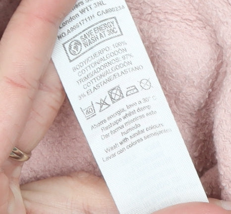 Topman Men's Pink Pullover Hoodie L Regular Fit Cotton Blend