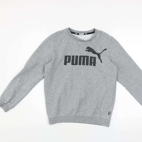 Puma Boys Grey Crew Neck Pullover Sweatshirt Size 11-12 Years
