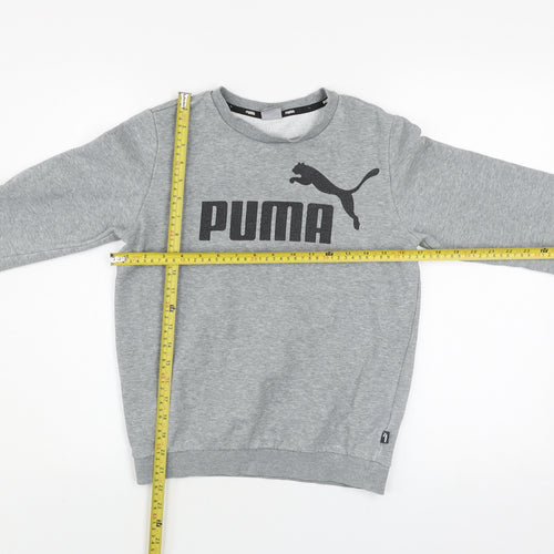 Puma Boys Grey Crew Neck Pullover Sweatshirt Size 11-12 Years