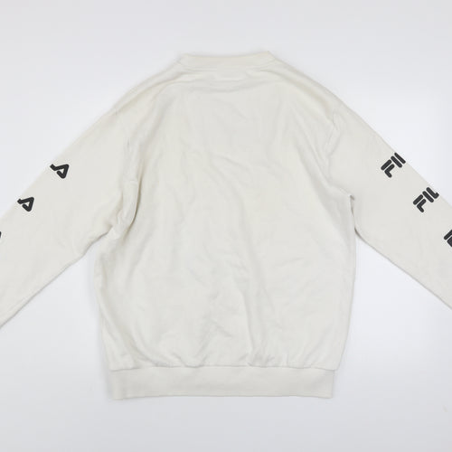 FILA Men's White Logo Sweatshirt L Long Sleeve Pullover