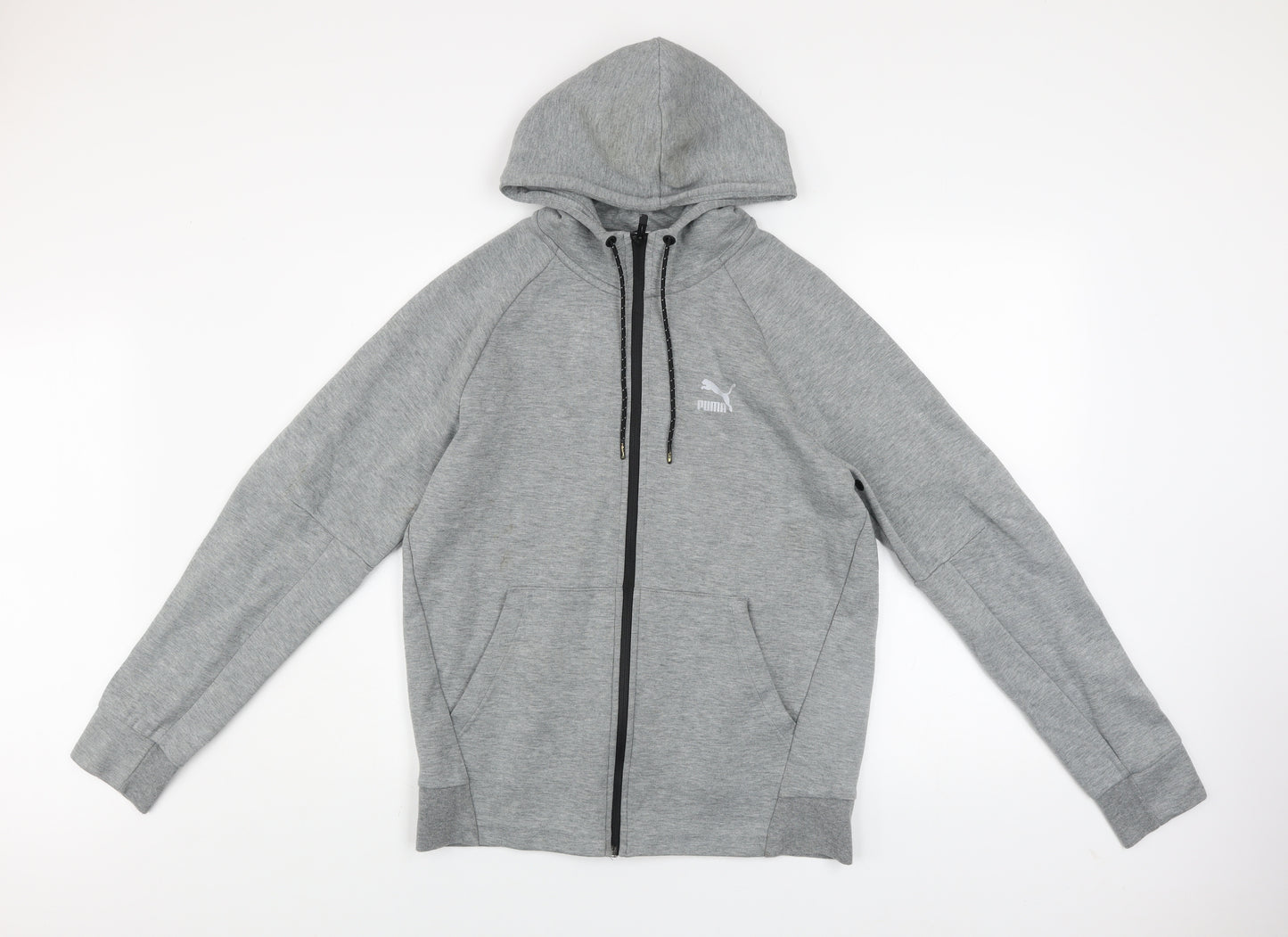 Puma Men's Grey Full Zip Hooded Track Jacket Size M
