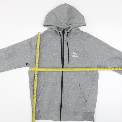 Puma Men's Grey Full Zip Hooded Track Jacket Size M